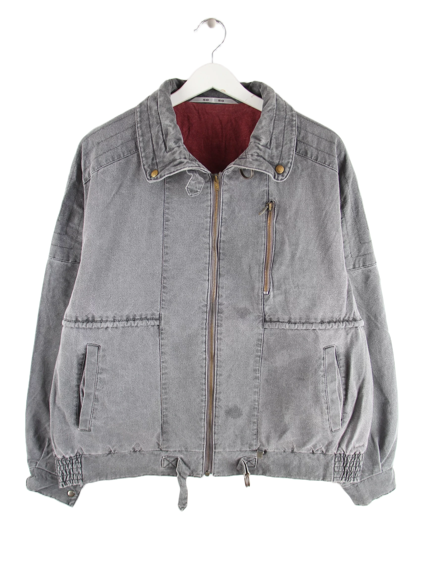 Vintage Jacke Grau L – Vorderseite