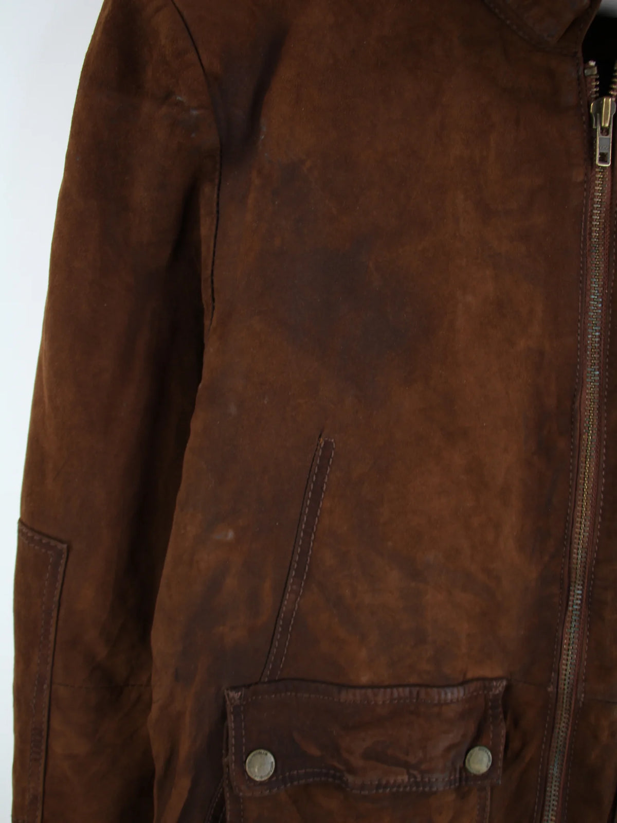 Vintage Lederjacke Braun M – Detailbild 1