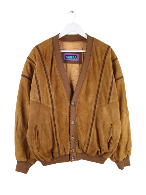 Vintage Lederjacke Braun XXL – Vorderseite