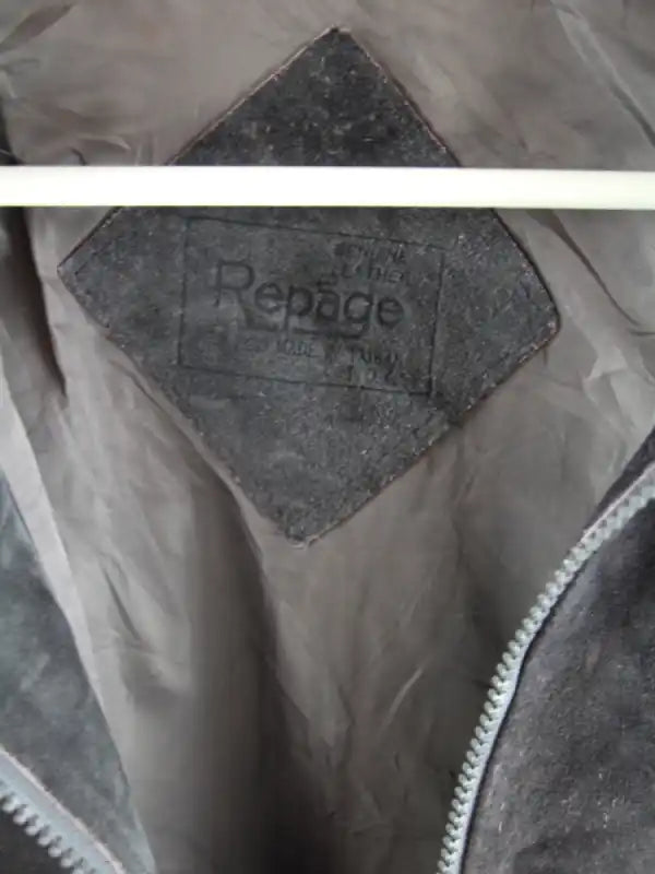 Vintage Lederjacke Grau XL – Detailbild 1