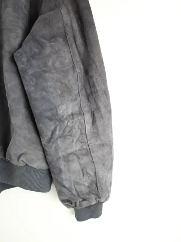 Vintage Lederjacke Grau XL – Detailbild 3