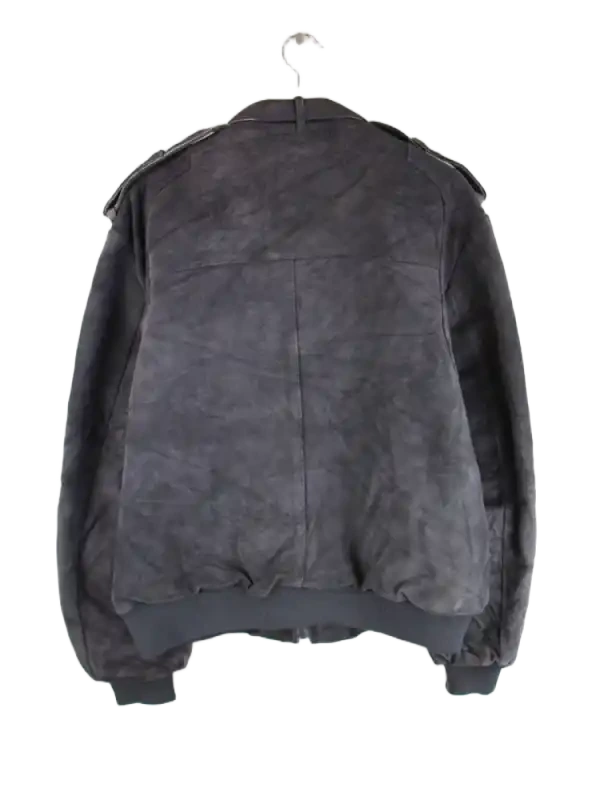 Vintage Lederjacke Grau XL – Rückseite