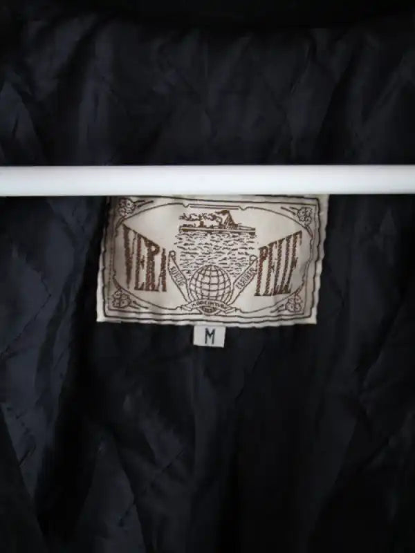 Vintage Lederjacke Schwarz XL – Etikett