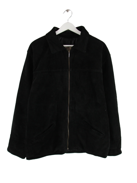 Vintage Lederjacke Schwarz XL – Vorderseite