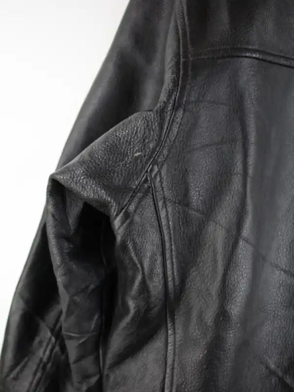 Vintage Lederjacke Schwarz XL – Detailbild 1