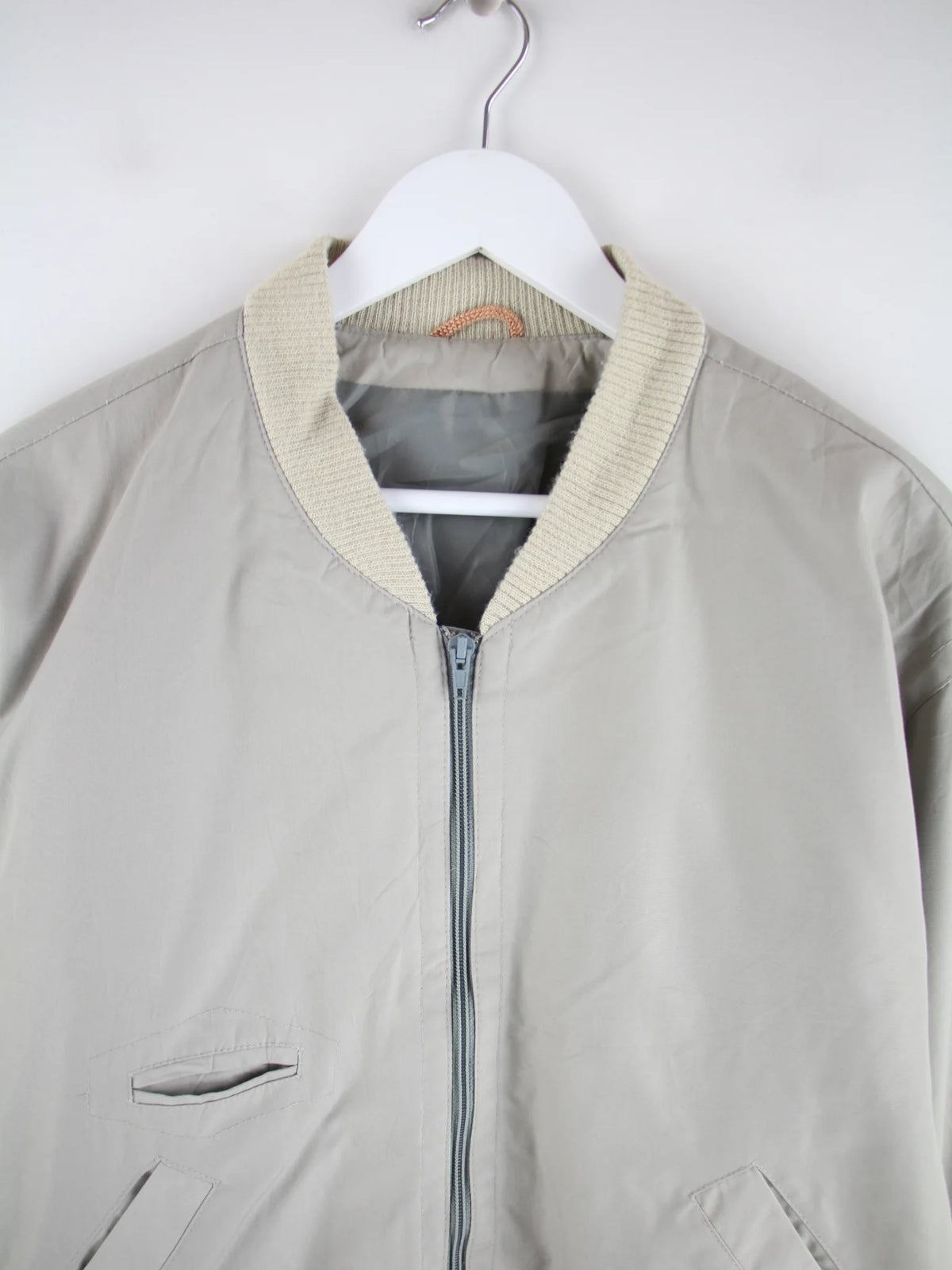 Vintage Leichte Jacke Beige L – Detailansicht Vorderseite