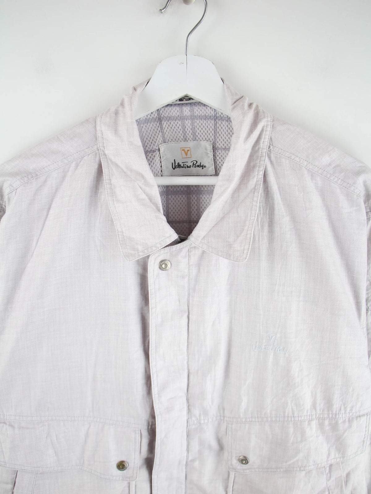 Vintage Leichte Jacke Grau L – Detailansicht Vorderseite