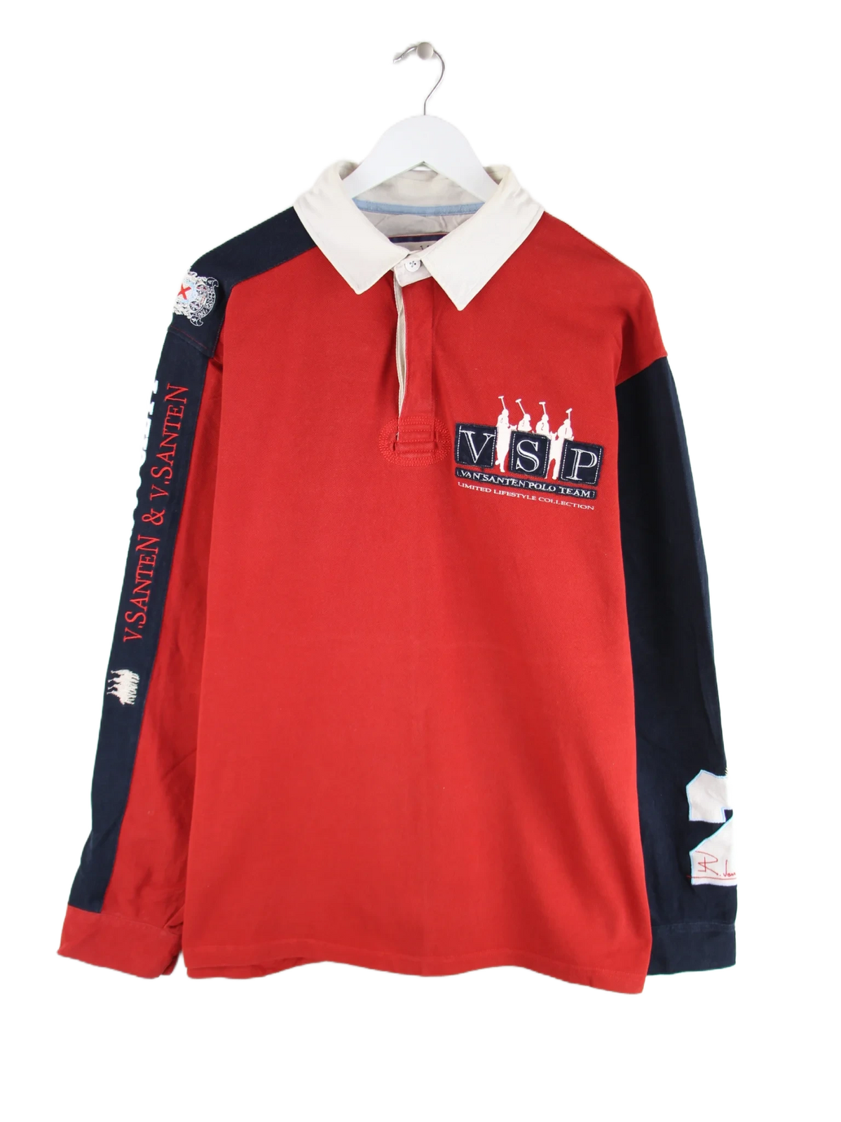 Vintage Polo Rot XXL – Vorderseite
