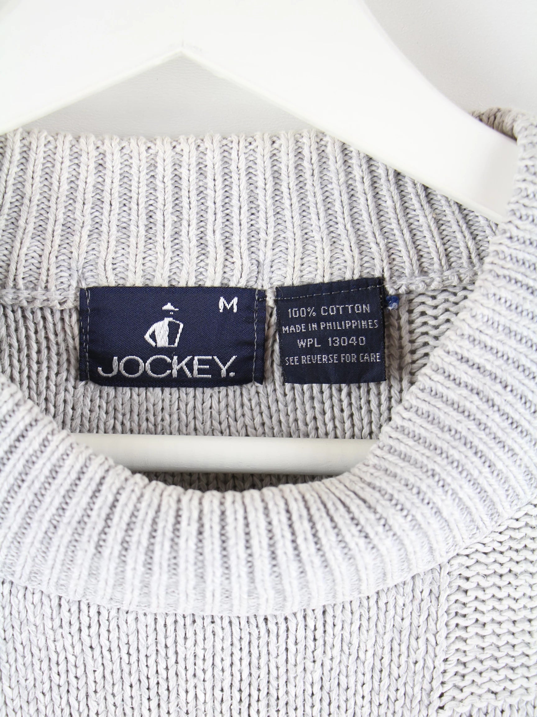 Vintage Pullover Grau M – Etikett