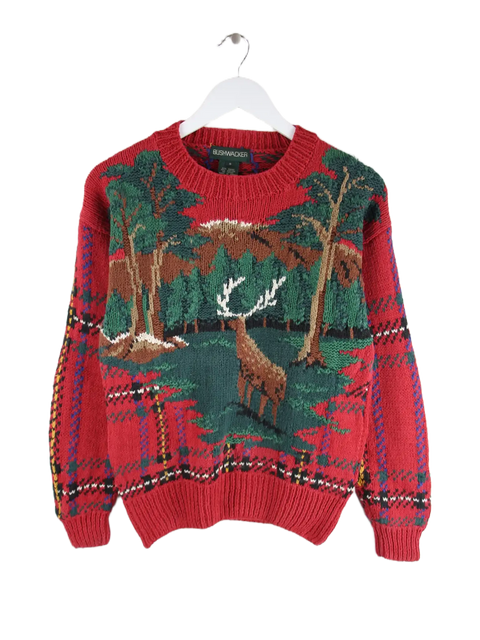 Vintage Pullover Rot S – Vorderseite