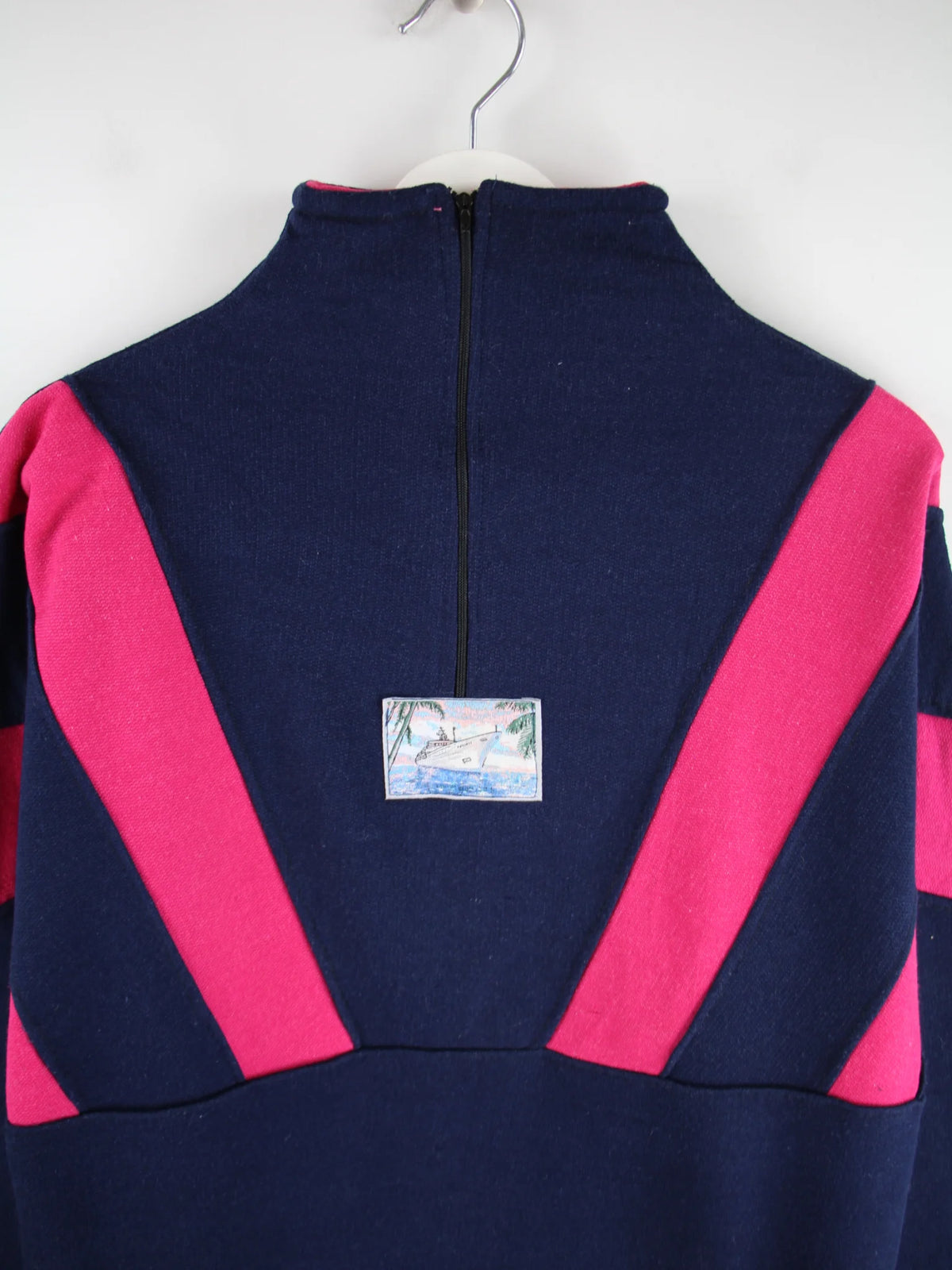 Vintage Sweater Blau XL – Detailansicht Vorderseite