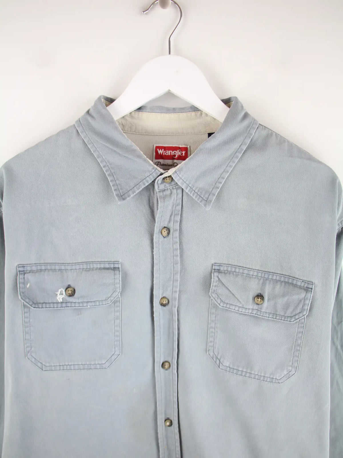 Wrangler Freizeit Hemd Blau XXL – Detailansicht Vorderseite
