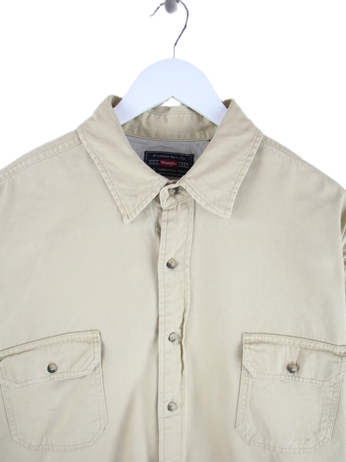 Wrangler Freizeit Hemd Braun M – Detailansicht Vorderseite
