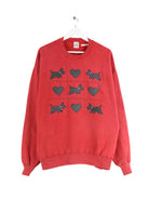 Jerzees 90s Vintage Dog Embroidered Sweater Rot XL (front image)