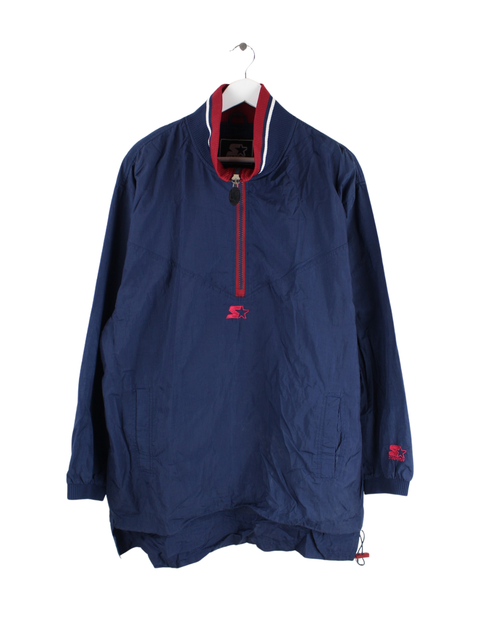 Starter 90s Vintage Embroidered Half Zip Jacke Blau L