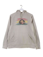 Vintage 90s Rasta Print Hoodie Grau M (front image)