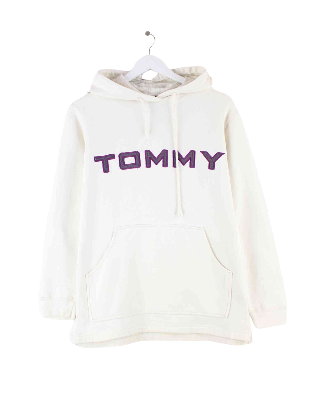 Tommy Hilfiger 90s Vintage Embroidered Logo Hoodie Beige S (front image)