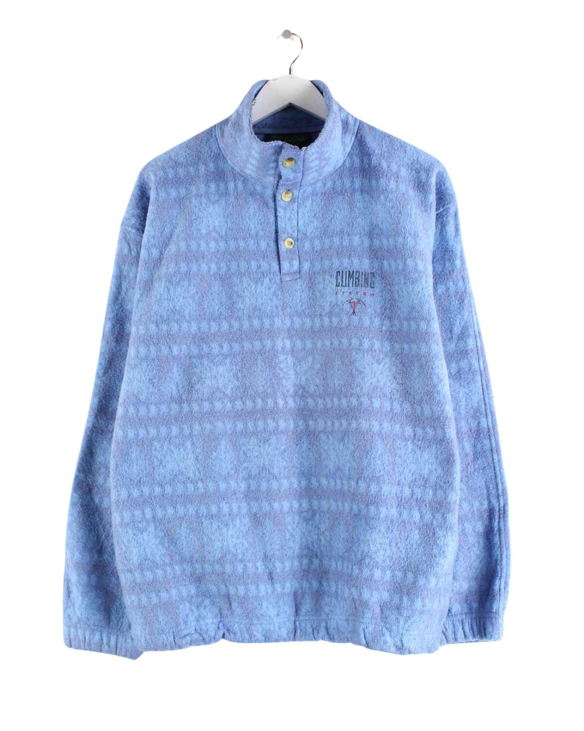 Vintage 90s Climbing Fleece Sweater Blau XL (front image)