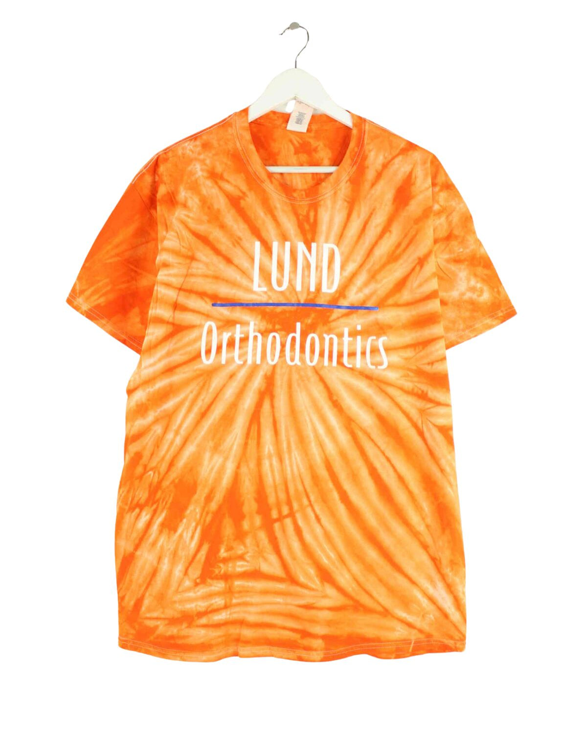Gildan y2k Orthodentist Print T-Shirt Orange XL (front image)