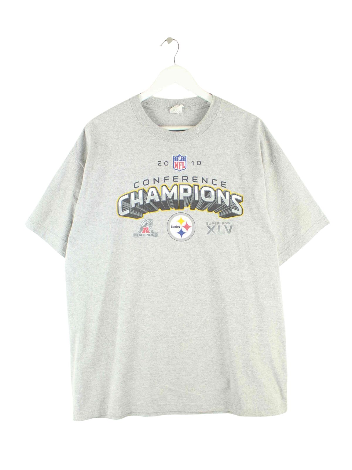 Vintage Pittsburgh Steelers Superbowl T-Shirt Grau XL (front image)
