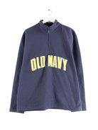 Vintage y2k Embroidered Fleece Half Zip Sweater Blau L (front image)