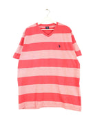 U.S. Polo ASSN. 90s Vintage Striped V-Neck T-Shirt Rot XL (front image)