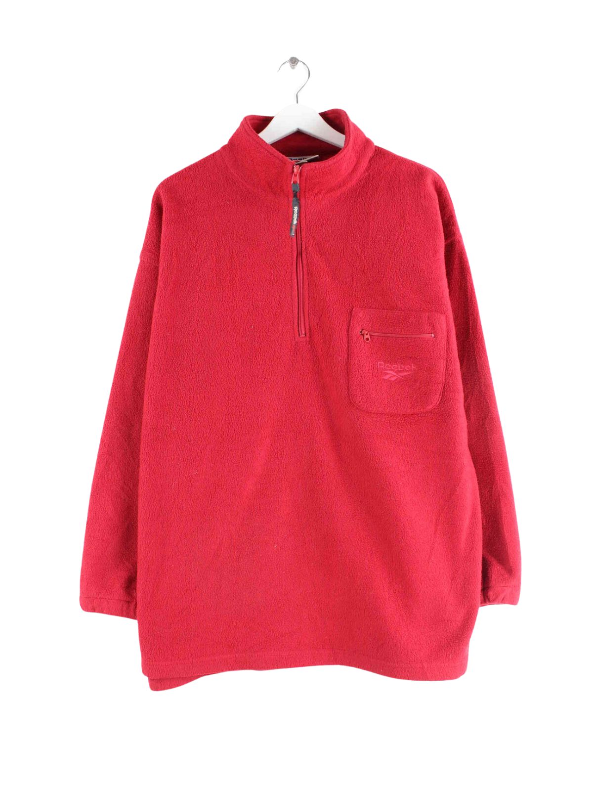 Reebok 90s Vintage Fleece Half Zip Sweater Rot L (front image)