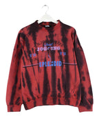 Vintage 90s Jogging Print Tie Dye Sweater Rot  (front image)