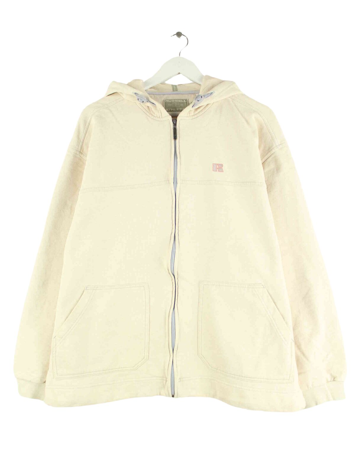 Russell Athletic Heavy Zip Hoodie Beige L (front image)