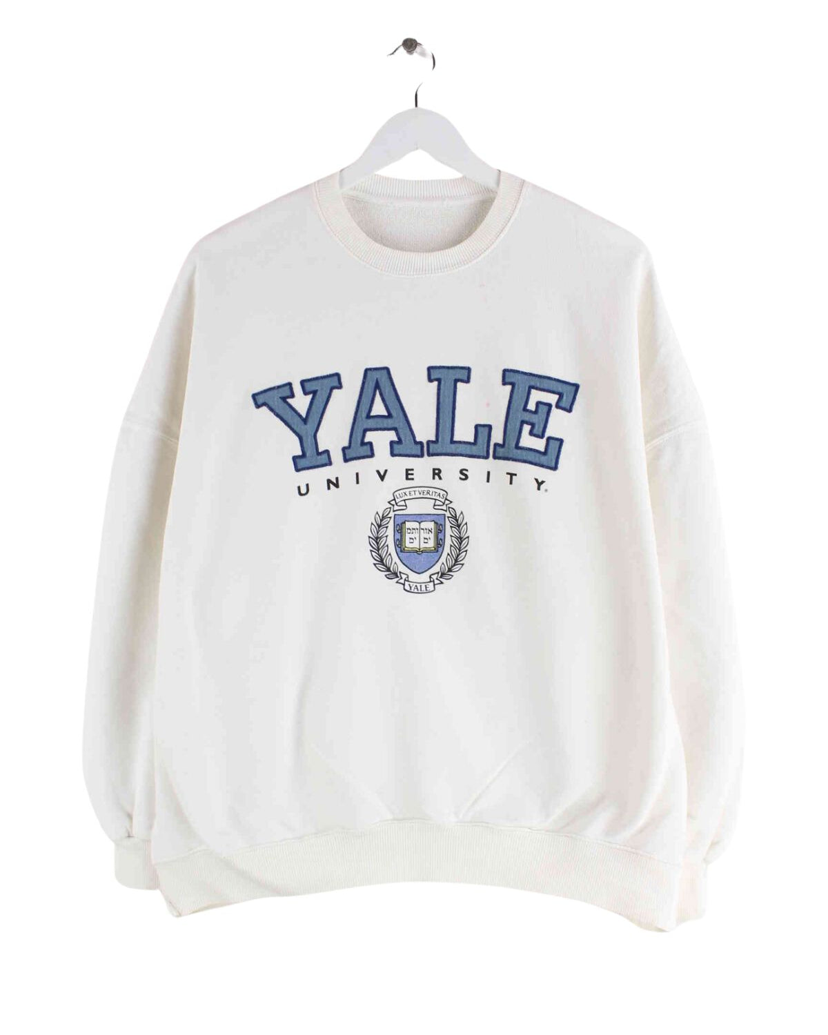Vintage 90s Yale University Print Sweater Weiß XS (front image)