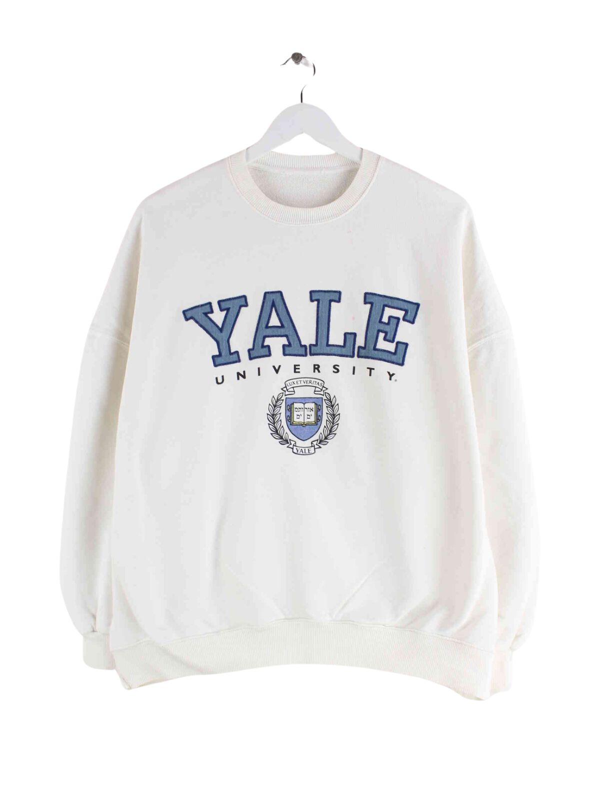 Vintage 90s Yale University Print Sweater Weiß XS (front image)