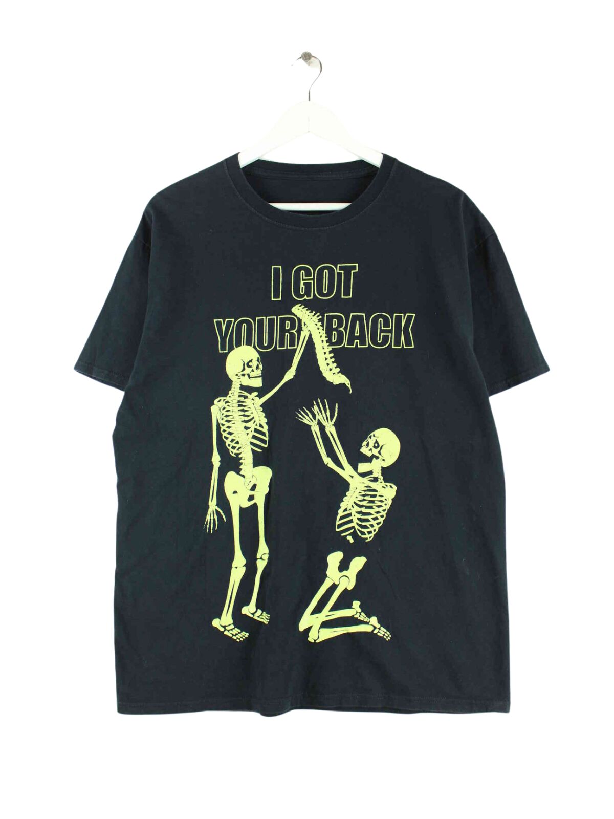 Vintage Funny Print T-Shirt Schwarz XL (front image)