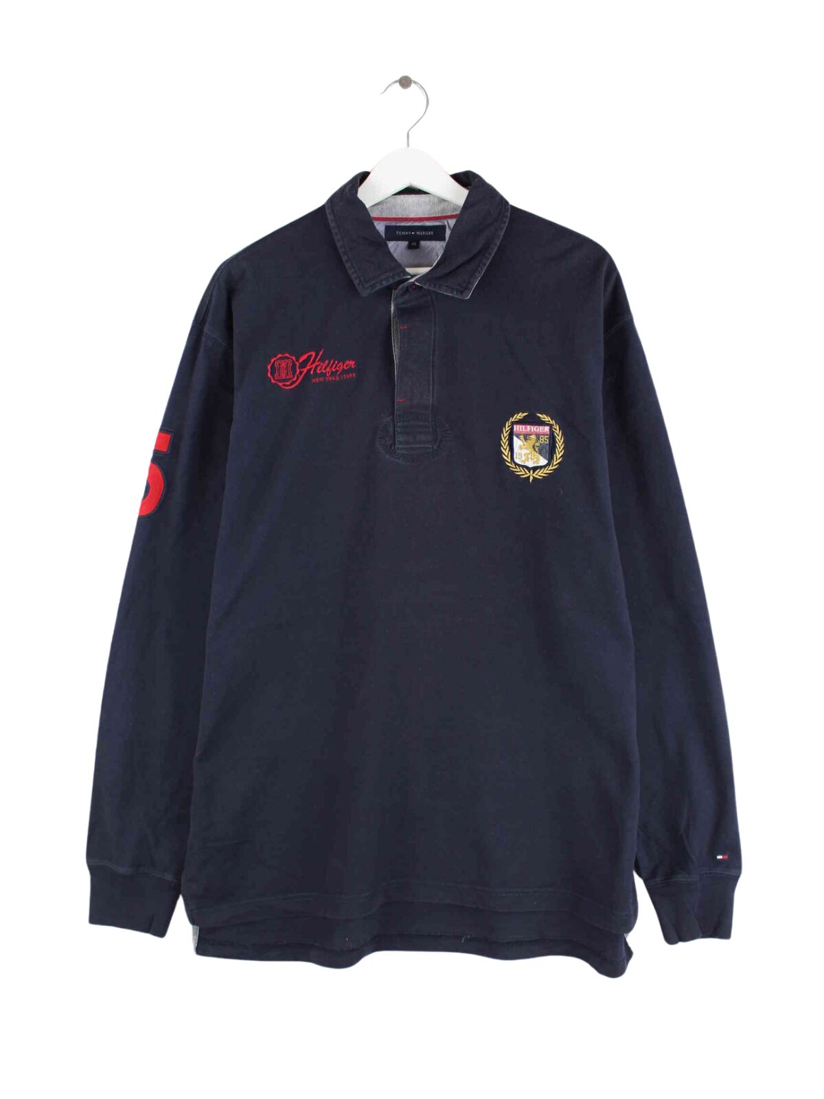 Tommy Hilfiger Embroidered Langarm Polo Schwarz XL (front image)