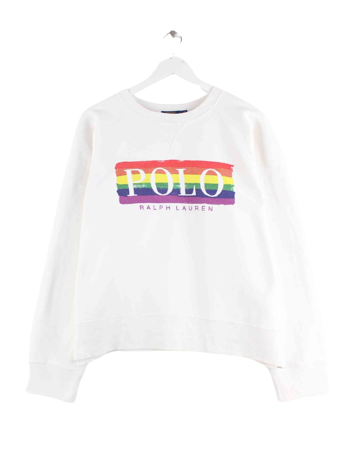 Ralph Lauren Damen Rainbow Print Sweater Weiß L (front image)