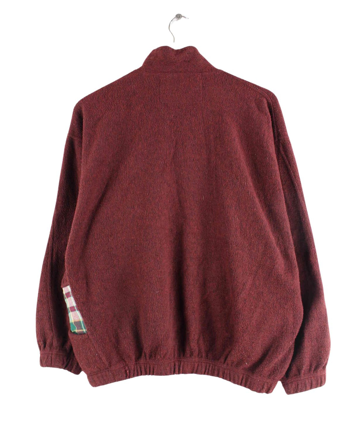 Vintage 90s Fleece Half Zip Sweater Rot S (back image)