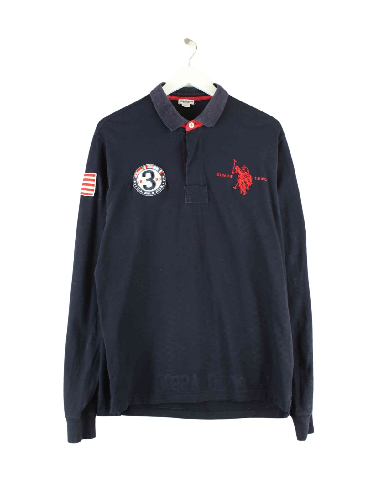 U.S. Polo ASSN. Langarm Polo Blau L (front image)