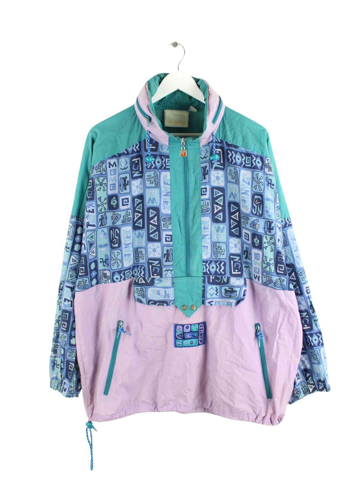 Vintage 80s Crazy Pattern Jacke Mehrfarbig L (front image)