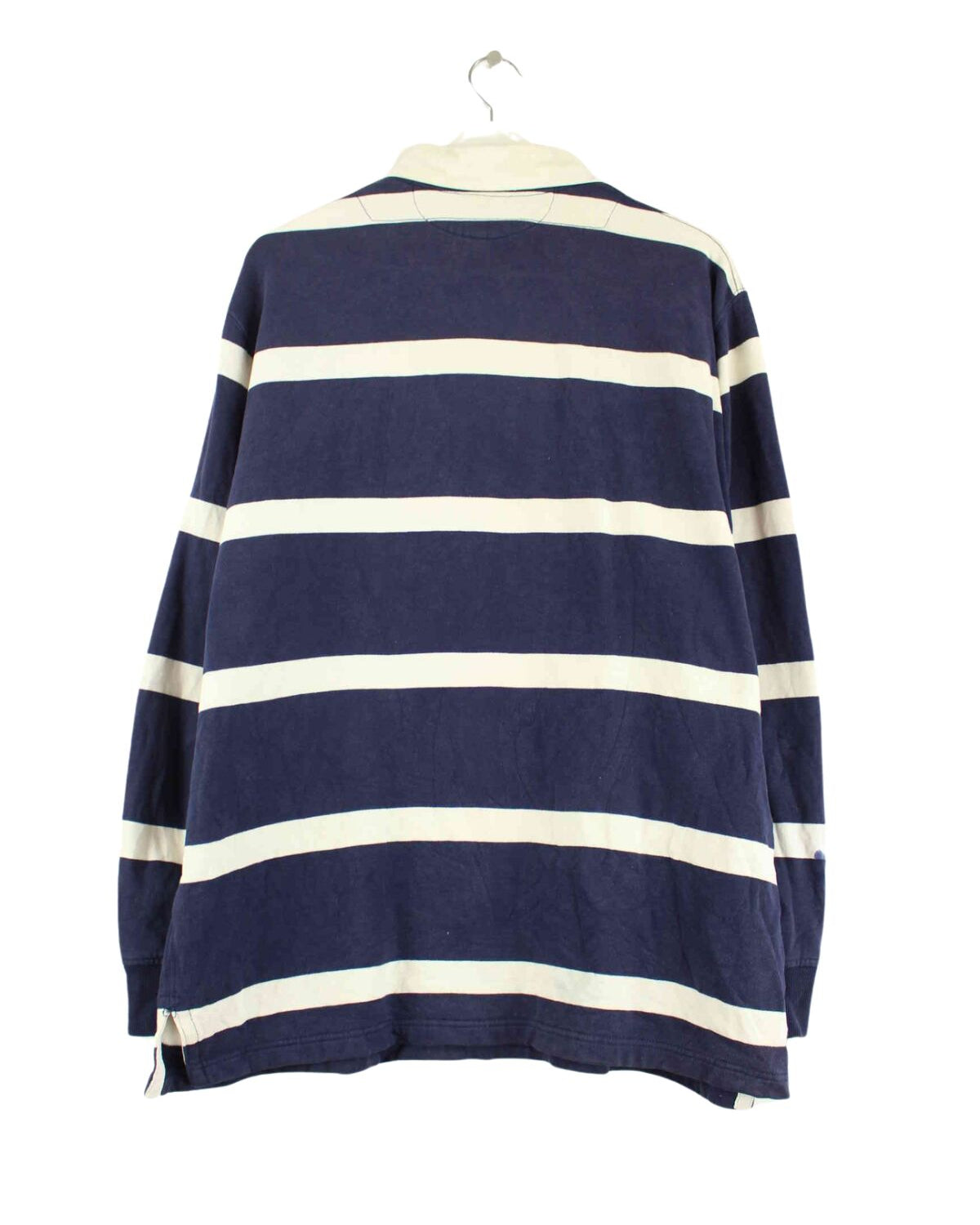 Ralph Lauren 90s Vintage Striped Polo Sweater Blau XL (back image)