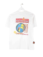 Vintage Damen 90s Lanzarote Marathon Print T-Shirt Weiß XS (back image)