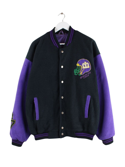 Vintage 00s Monarchs London Varsity Jacke Schwarz L