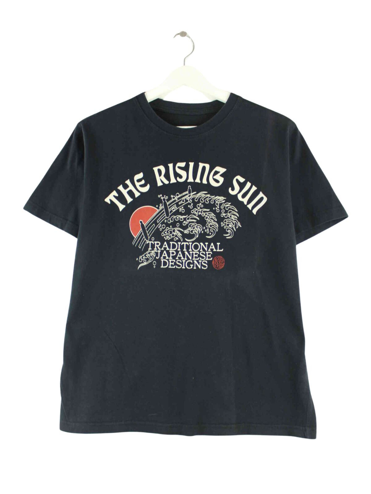 Vintage The Rising Sun Print T-Shirt Schwarz S (front image)