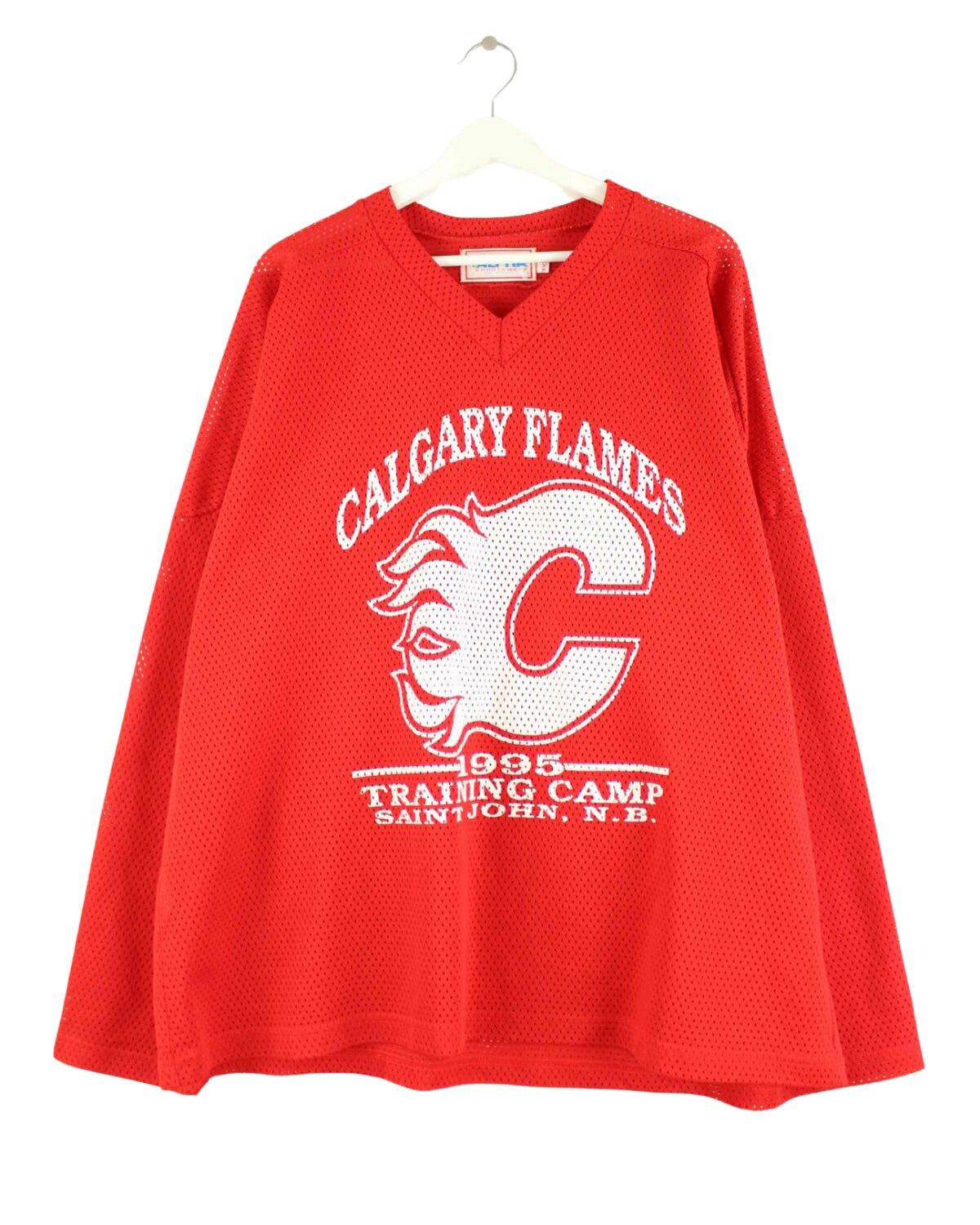 Vintage 90s Calgary Flames Jersey Rot 3XL (front image)