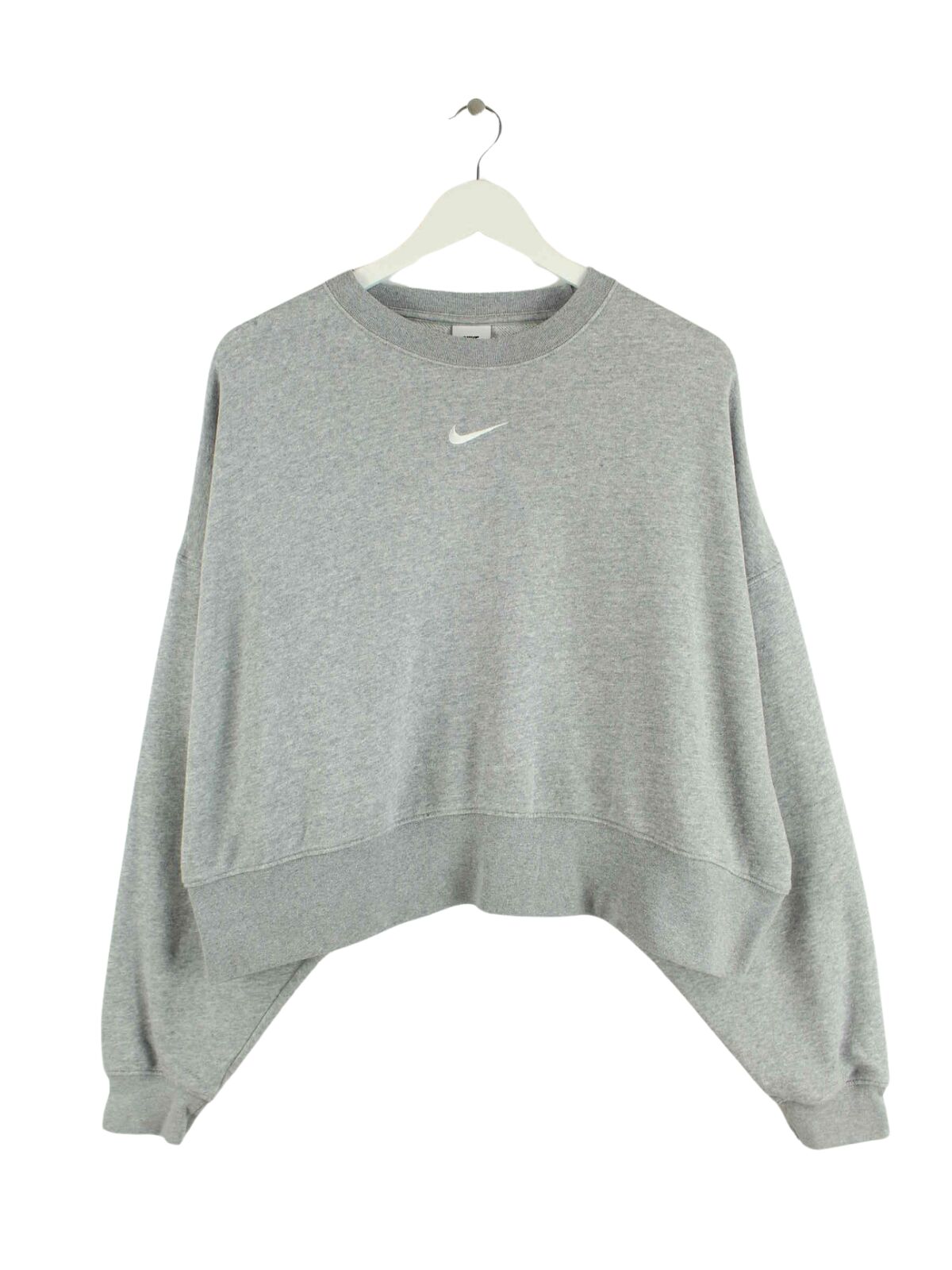 Nike Damen Crop Center Swoosh Sweater Grau S (front image)