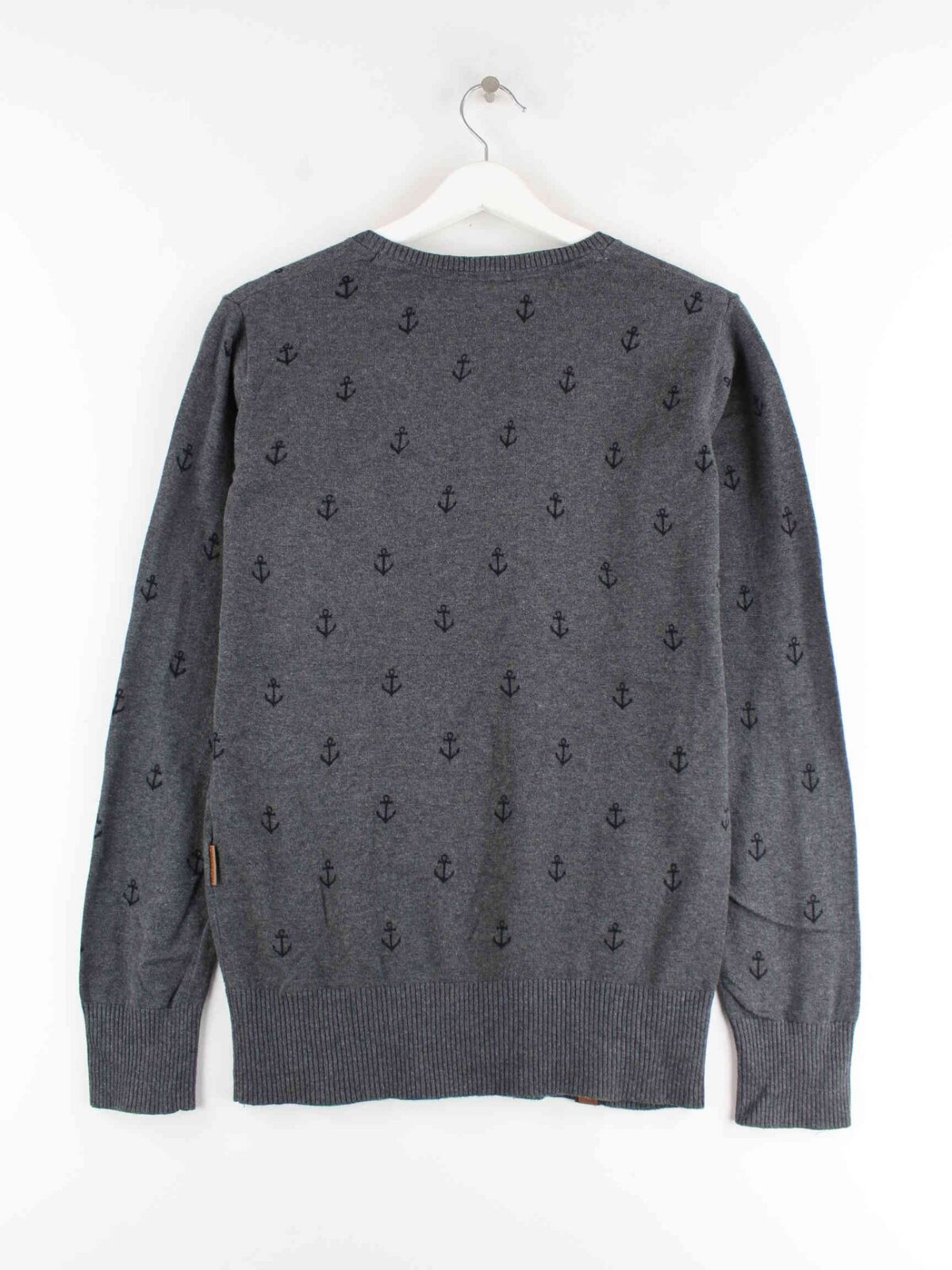 Vintage Anchor Pattern Pullover Grau S (back image)