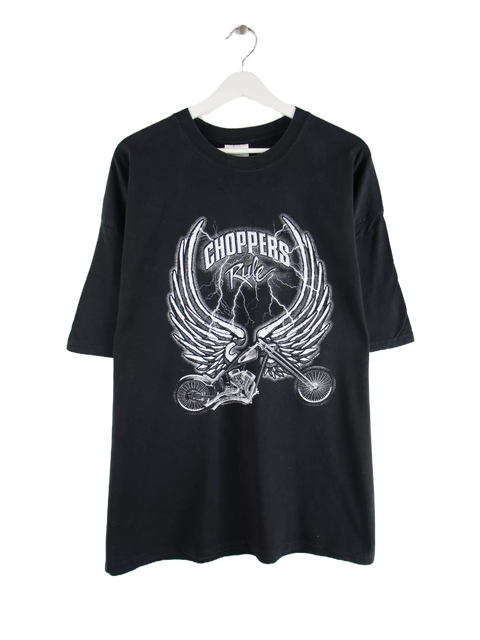 Port & Company Choppers Rule Print T-Shirt Schwarz XXL