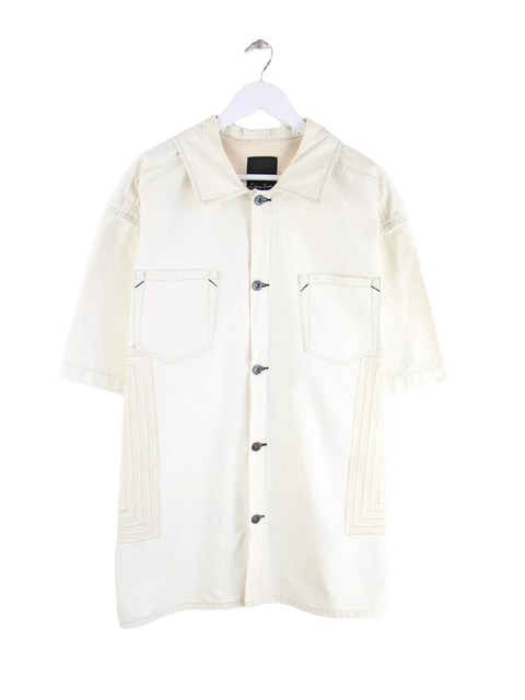 Sean John Y2K Embroidered Kurzarm Freizeit Hemd Beige XL