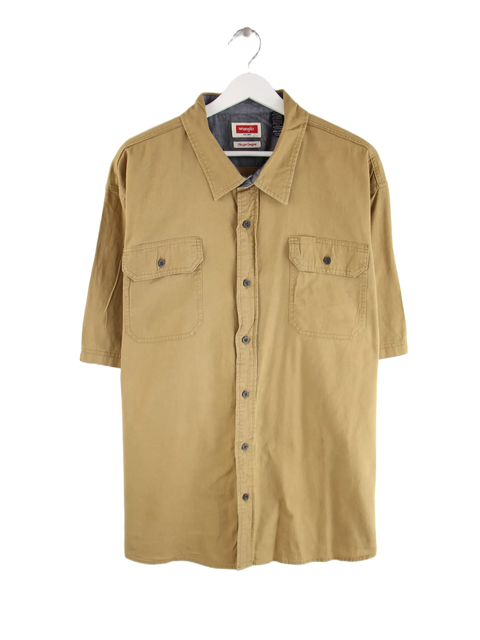 Wrangler 90s Vintage Kurzarm Freizeit Hemd Beige XXL