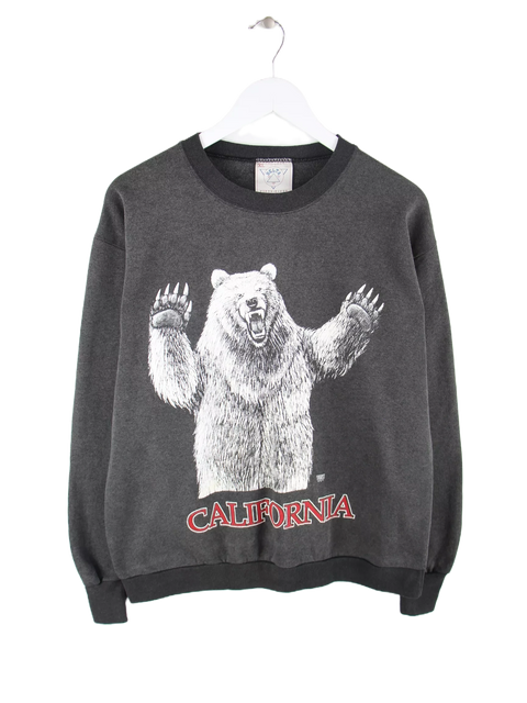 Delta 90s Vintage California Bear Print Sweater Grau XL