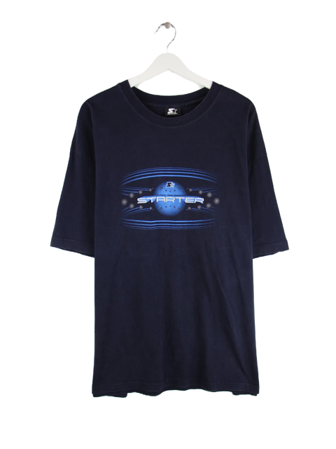 Starter Y2K Big Logo Print T-Shirt Blau XXL