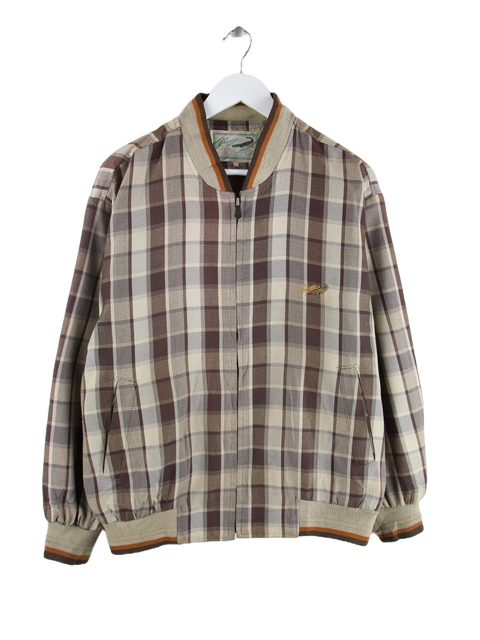 Vintage 00s Check Bomber Jacke Braun L
